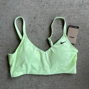 Nike swim bikini top sports bra lime green top NWt